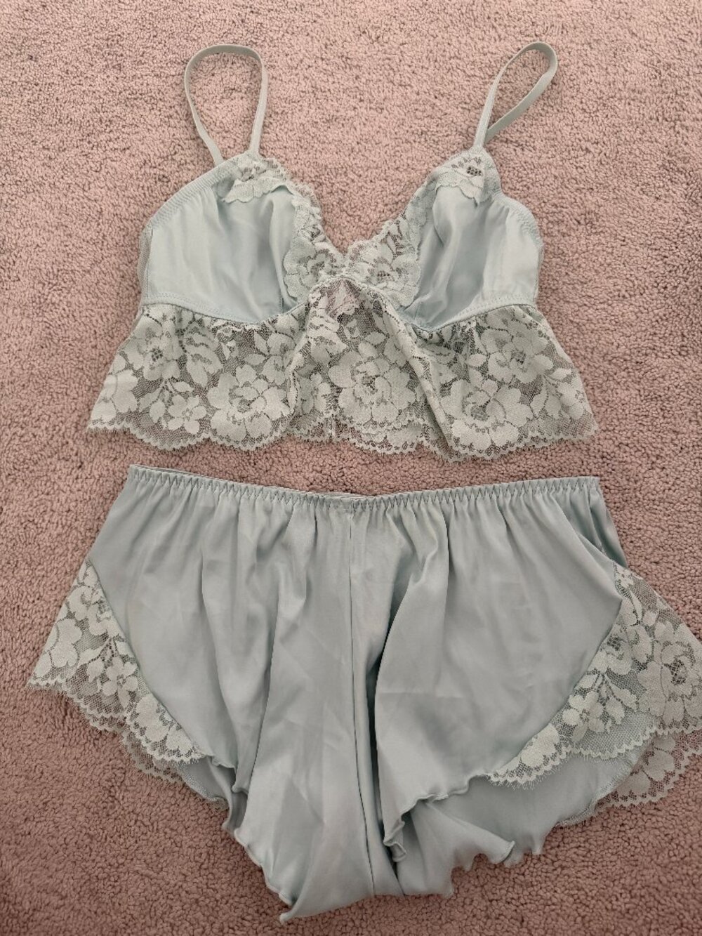 Women's Auden Satin & Lace Lingerie Pajama Set